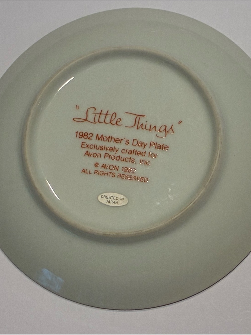 Vintage 1982 Avon Mother’s Day Plate Little Things Mean A Lot Trinket Decor - Picture 3 of 8